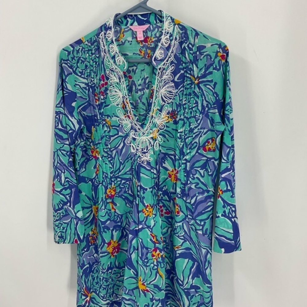 Lilly Pulitzer Sarasota Tunic Iris Blue MAI Tai | Color: Blue S